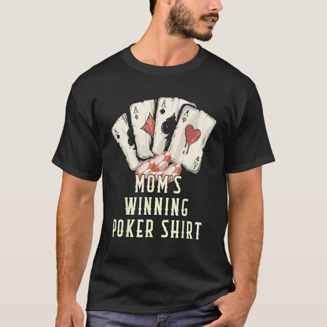Floating Whales Pool Chips  Poker Humor Card Game T-Shirt (Front)
