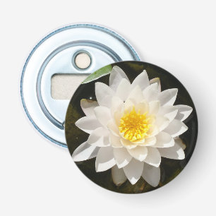 Floating White Waterlily Lotus Bottle Opener