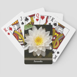 Floating White Waterlily Lotus Playing Cards