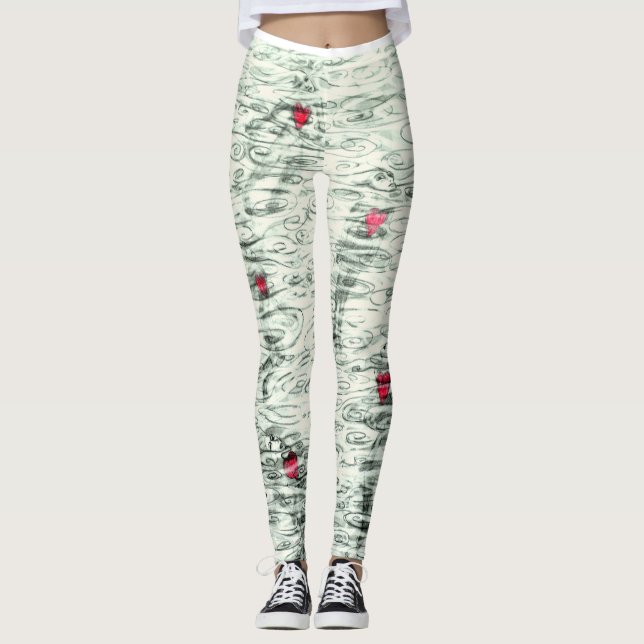 Floatingheart Leggings Designed by Artist Leandria (Front)
