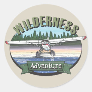 Floatplane Aviation Wilderness Adventure Classic Round Sticker