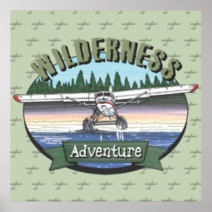 Floatplane Aviation Wilderness Adventure Poster