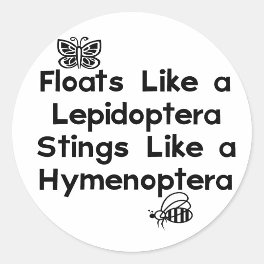 Floats Lepidoptera Classic Round Sticker