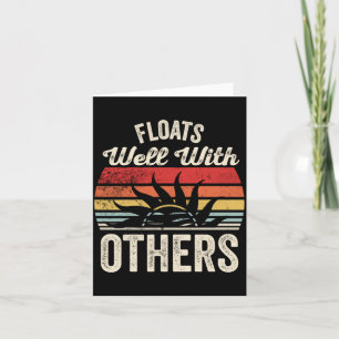 Floats with others funny summer vacation lake pun card