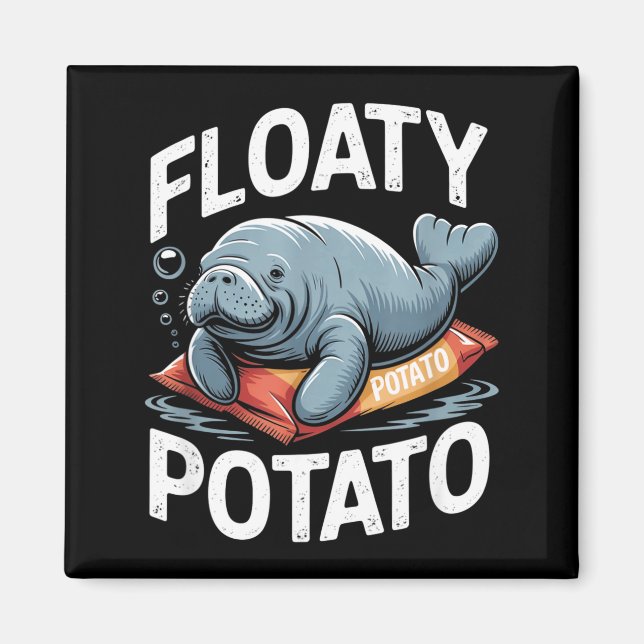Floaty Tatoes Manatee Funny Sea Cow Ocean Animal L Magnet (Front)