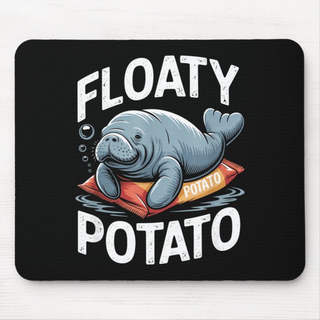 Floaty Tatoes Manatee Funny Sea Cow Ocean Animal L Mouse Mat (Front)