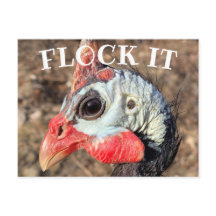 FLOCK IT, Guinea Fowl Wooden Box Sign