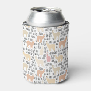 Flock Of Alpacas Pattern Can Cooler