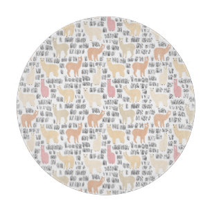 Flock Of Alpacas Pattern Cutting Board