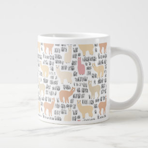 Flock Of Alpacas Pattern Large Coffee Mug