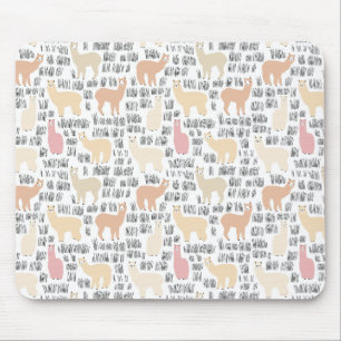 Flock Of Alpacas Pattern Mouse Mat