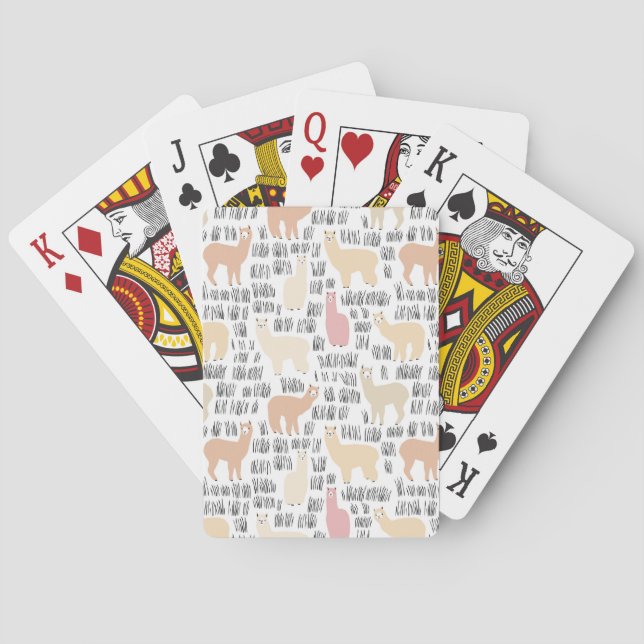 Flock Of Alpacas Pattern Playing Cards (Back)