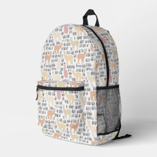 Flock Of Alpacas Pattern Printed Backpack