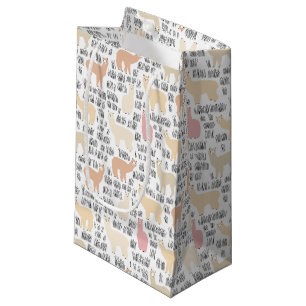 Flock Of Alpacas Pattern Small Gift Bag