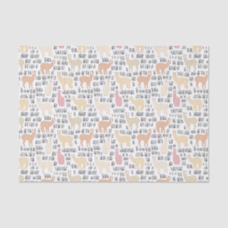 Flock Of Alpacas Pattern Tissue Paper