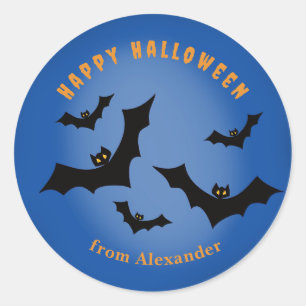 Flock of Bats personalised  Classic Round Sticker