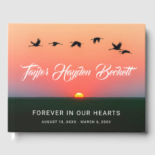 Flock of Birds At Sunrise Memorial Funeral Guest Book
