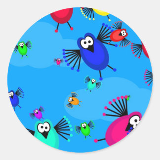 Flock of Birds Classic Round Sticker