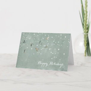 Flock of Birds in a Winter Storm Greeting Card