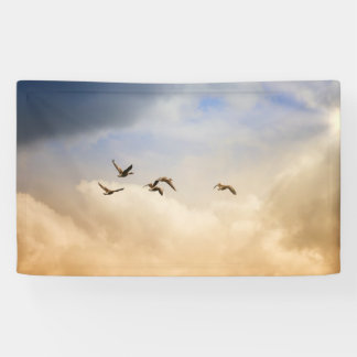 Flock of Birds in Flight Banner