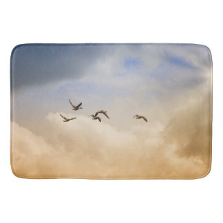 Flock of Birds in Flight Bath Mat