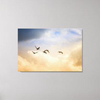 Flock of Birds in Flight Canvas Print