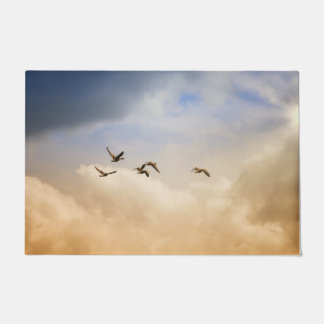 Flock of Birds in Flight Doormat