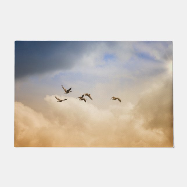 Flock of Birds in Flight Doormat (Front)