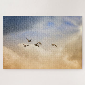 Flock of Birds in Flight Jigsaw Puzzle