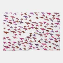 Flock of Birds in Pink and Purple