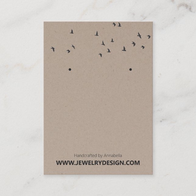  ©Flock of Birds Kraft Earring Jewellery Display Business Card (Front)