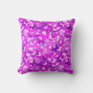 Flock of Butterflies, Amethyst, Violet and Orchid Cushion