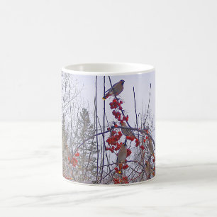 Flock of Cedar Waxwings Mug