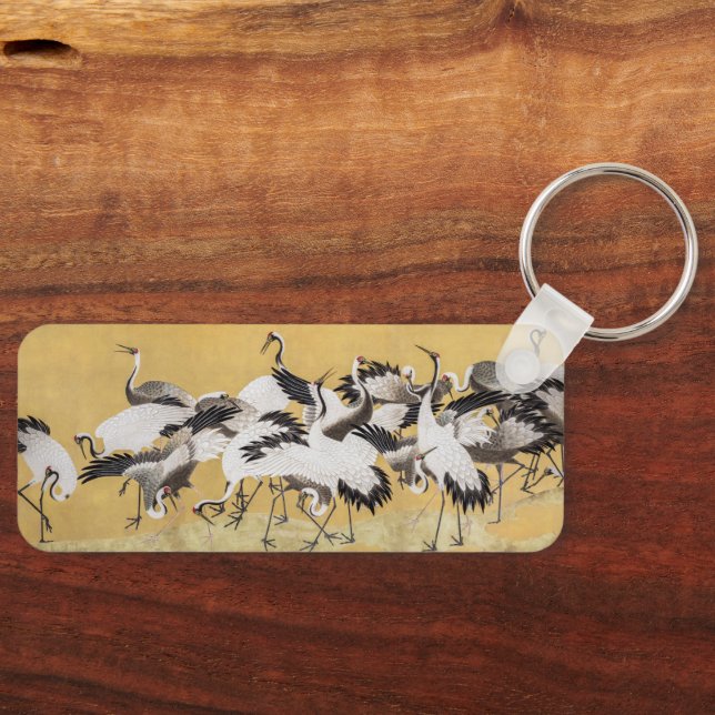 Flock of Cranes (right side) by Ishida Yutei Key Ring (Front)