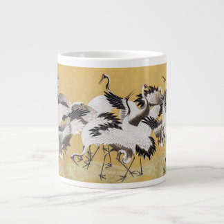 Flock of Cranes (right side) by Ishida Yutei Large Coffee Mug
