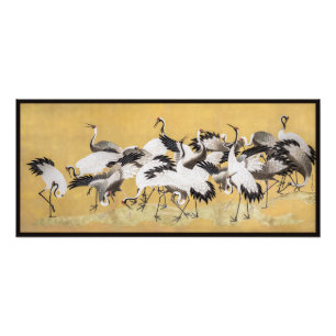 Flock of Cranes (right side) by Ishida Yutei Photo Print
