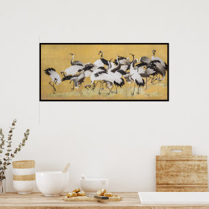Flock of Cranes (right side) by Ishida Yutei Poster