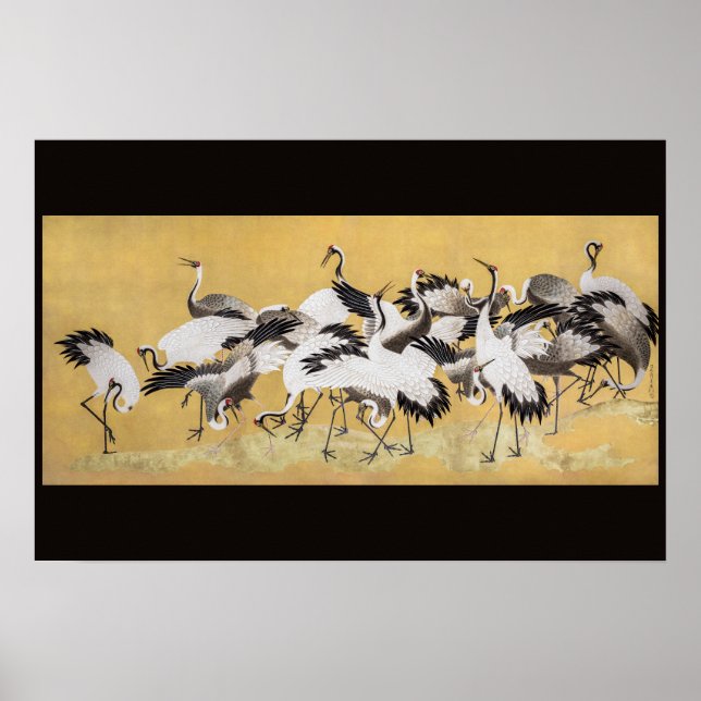 Flock of Cranes (right side) by Ishida Yutei Poster (Front)