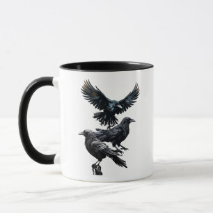 Flock of Crows Corvid Bird  Logo  Mug