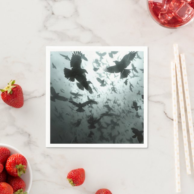Flock of  Crows, Ravens Napkin (Insitu)