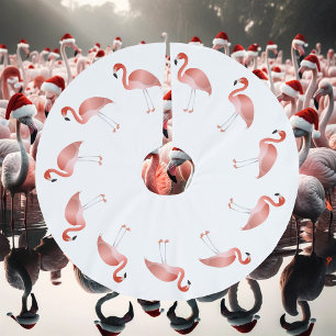 Flock Of Flamingos Brushed Polyester Tree Skirt