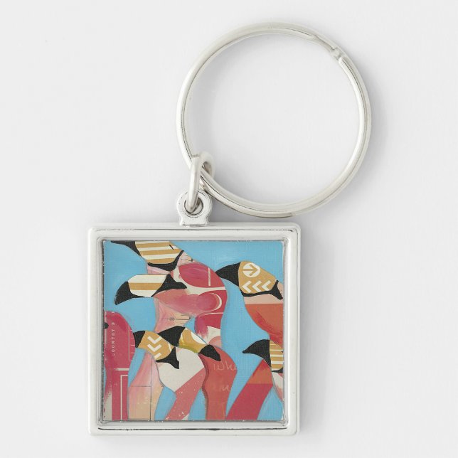Flock of Flamingos Key Ring (Front)
