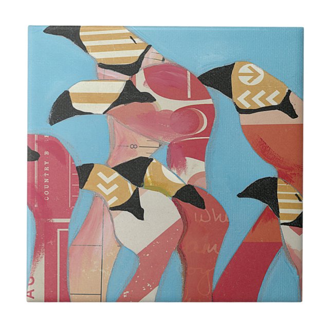 Flock of Flamingos Tile (Front)