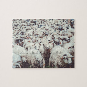 Flock of fluffy sheep jigsaw puzzle