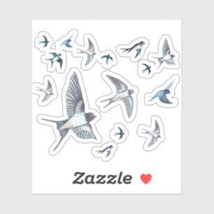 Flock Of Flying Swallow Birds Illustration