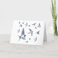 Flock Of Flying Swallow Birds Illustration