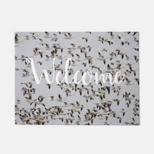Flock of Geese in Flight Doormat