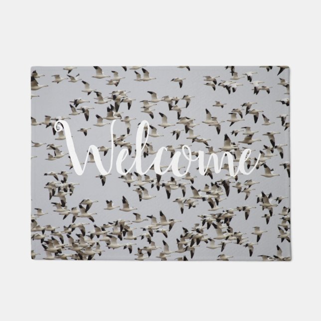 Flock of Geese in Flight Doormat (Front)