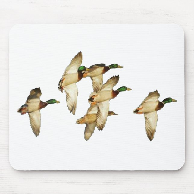 Flock of Mallards in Flights- Ducks Mouse Mat (Front)
