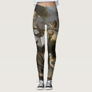 Flock of musical birds painting leggings